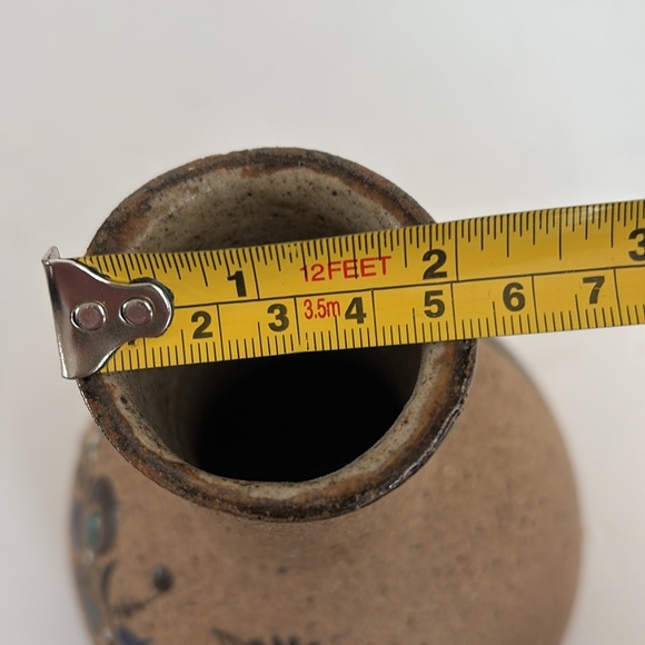 Mexican Tonala art stoneware pottery owl vase - Picture 12 of 15